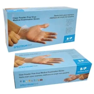 Vinyl Medical Exam Gloves, Spectrum - Small (100)