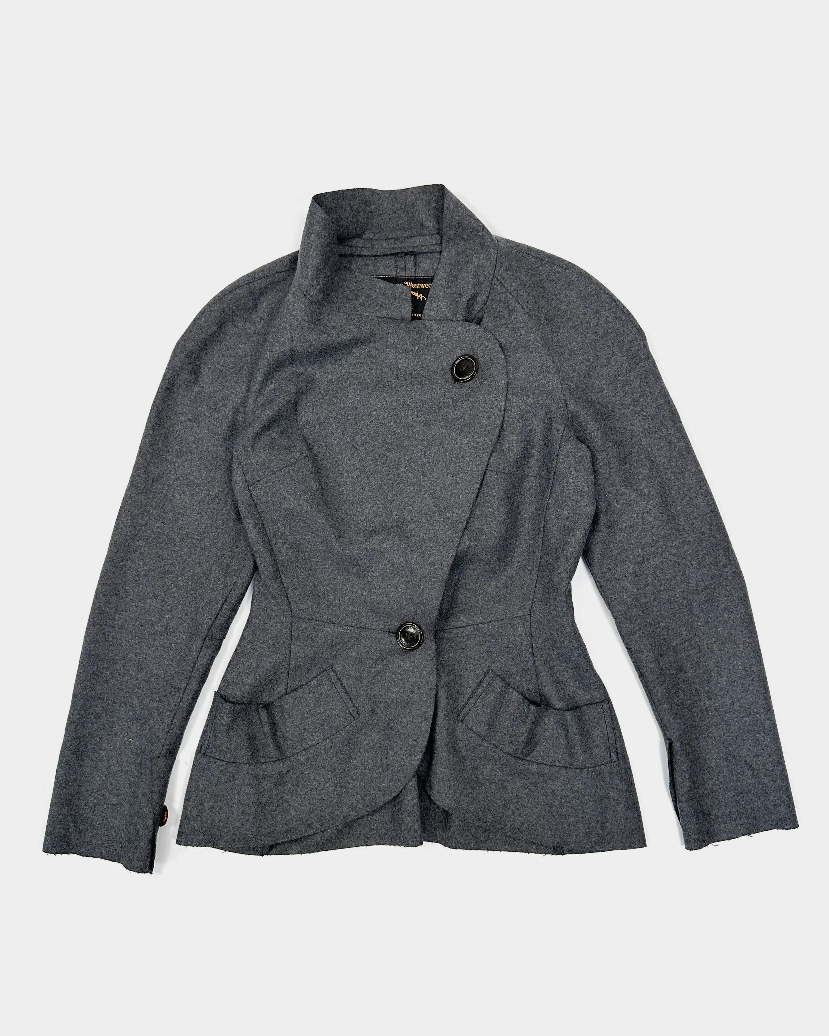 Vivienne Westwood Wool Grey Asymmetric Jacket 1900's