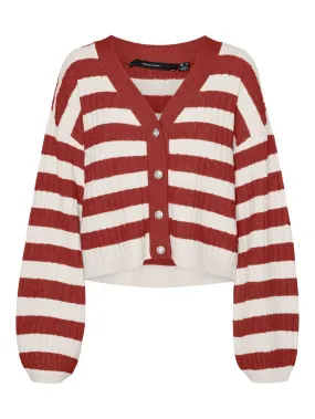 Vmelya Ls V-neck Cardigan Ga Boo - Rood Dessin