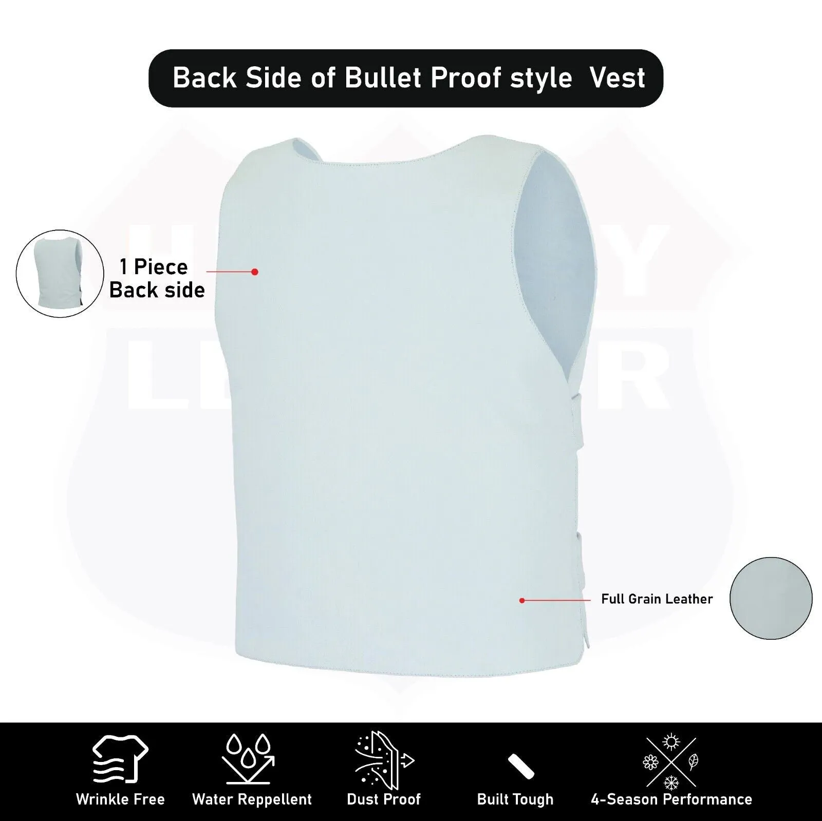 White Women Bullet Proof style Leather Motorcycle Vest for bikers Club Tactical