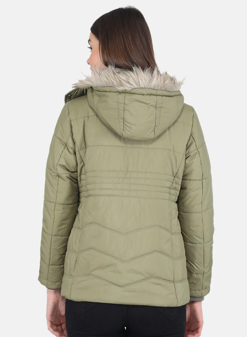 Women Green Parka Jacket