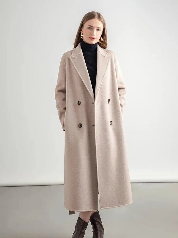 Women's 100% Wool Belted Overcoat - Fashionable and Warm, S/M/L Sizes - 5 Colors - Winter Outerwear