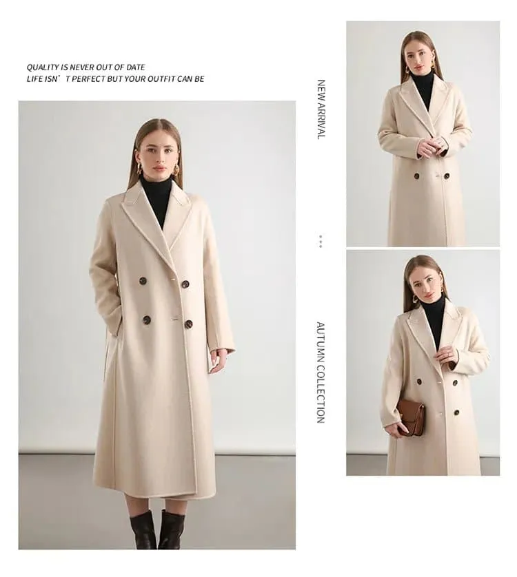 Women's 100% Wool Belted Overcoat - Fashionable and Warm, S/M/L Sizes - 5 Colors - Winter Outerwear