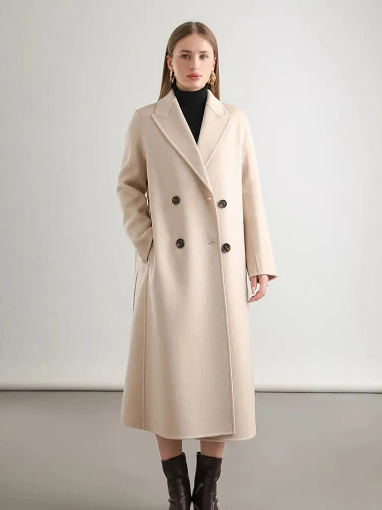 Women's 100% Wool Belted Overcoat - Fashionable and Warm, S/M/L Sizes - 5 Colors - Winter Outerwear