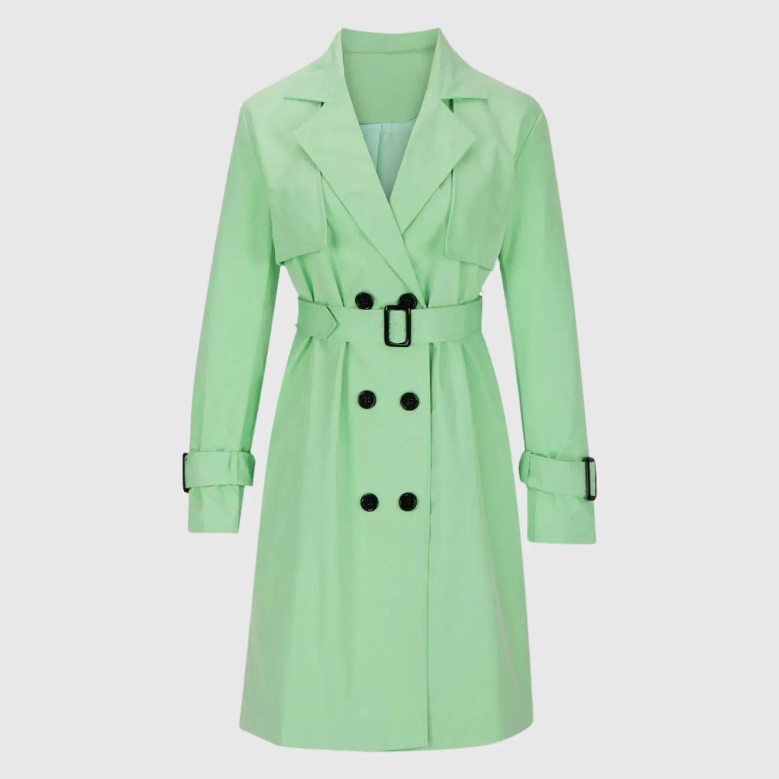 Women's Casual Double Breasted Trench Coat