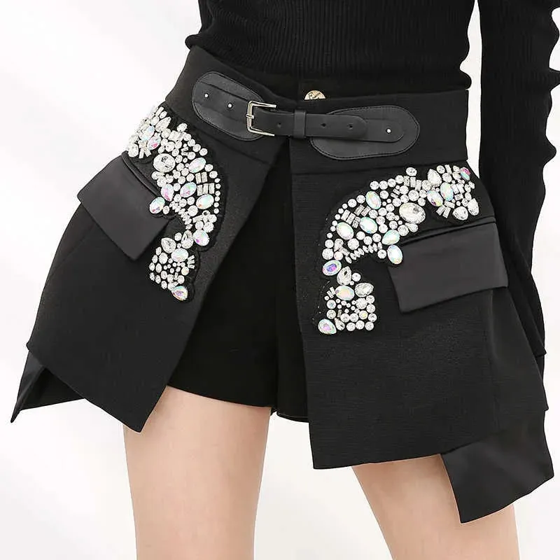 Women's Dixie Rhinestone Mini Crepe Skirt