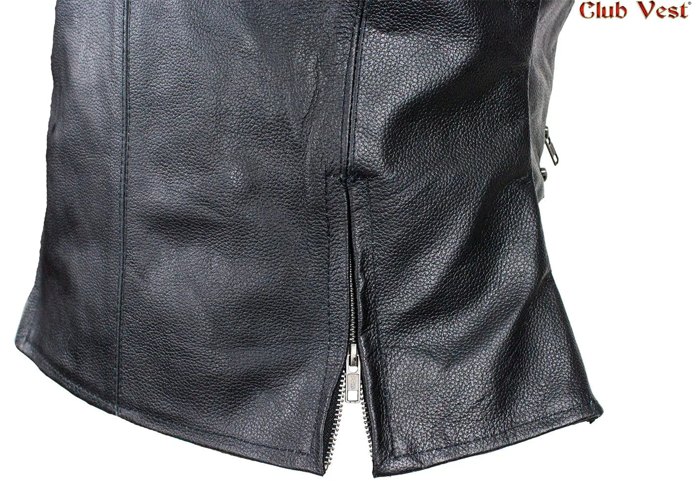 Women's Leather Concealed Pocket Vest