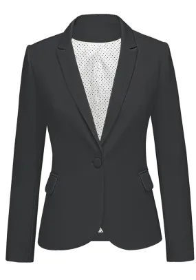 Womens Notched Lapel Pockets Button Work Office Blazer Jacket Suit