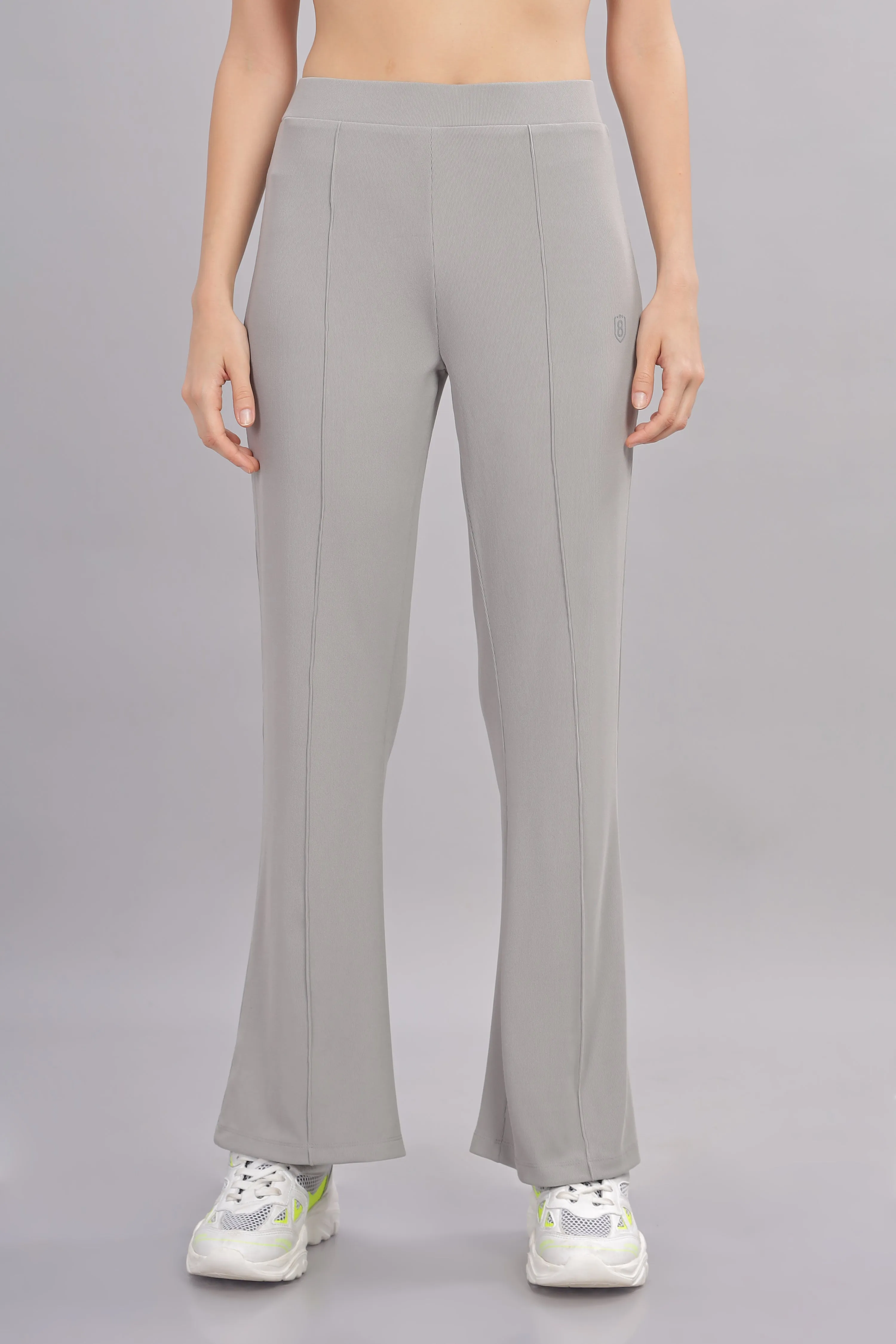 Women’s Super stretch flexible flare Pants- Domin8 (LIGHT GREY)