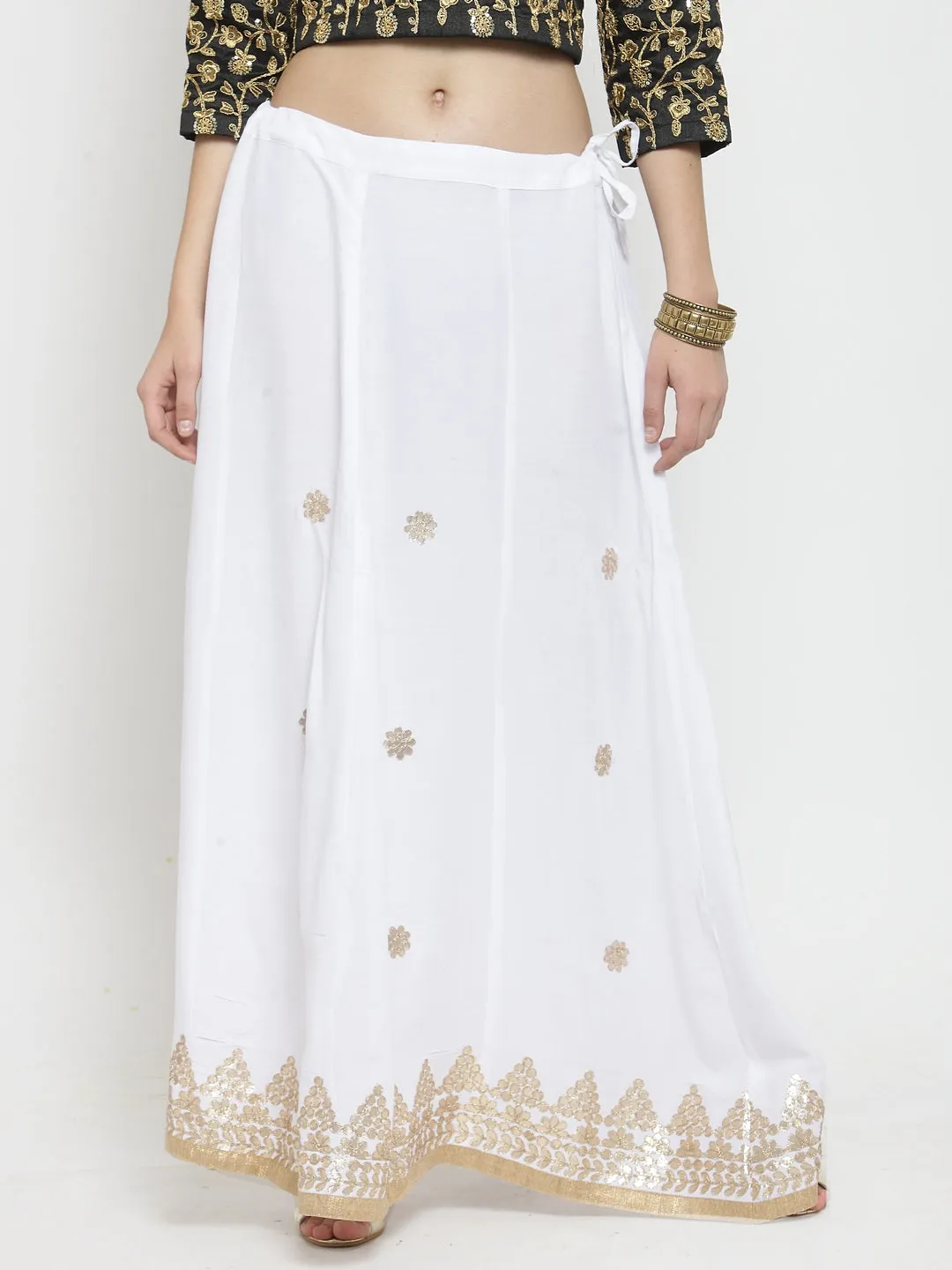 Women'S White Gotta Patti Rayon Skirt