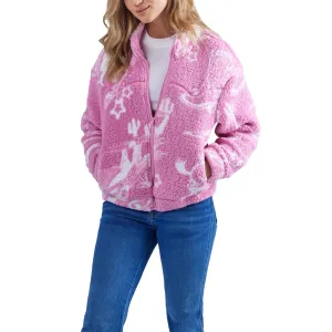 Wrangler & Barbie Women's Pink Sherpa Jacket